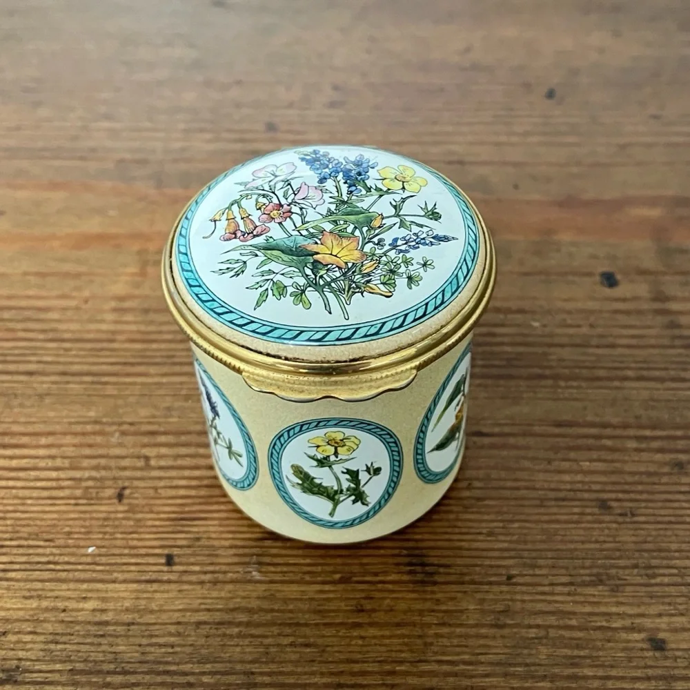 Halycon Days Flower Enamel Trinket Box